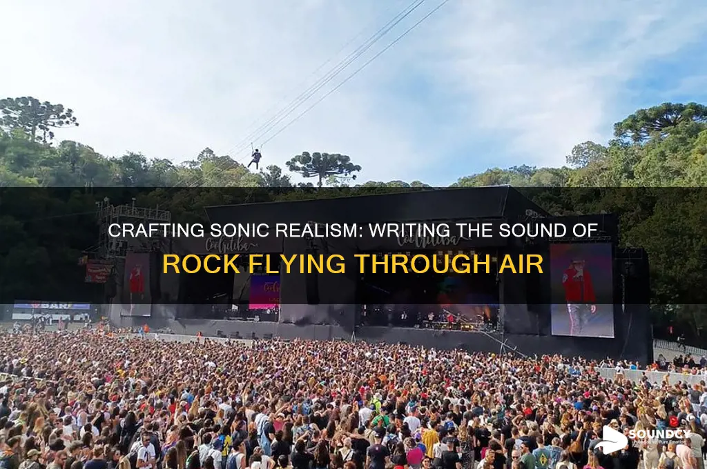 how do you write sound rock flying through air