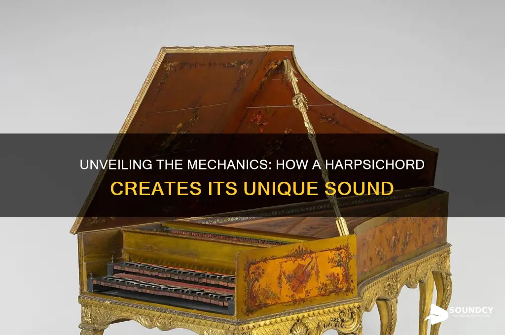 how does a harpsichord produce sound