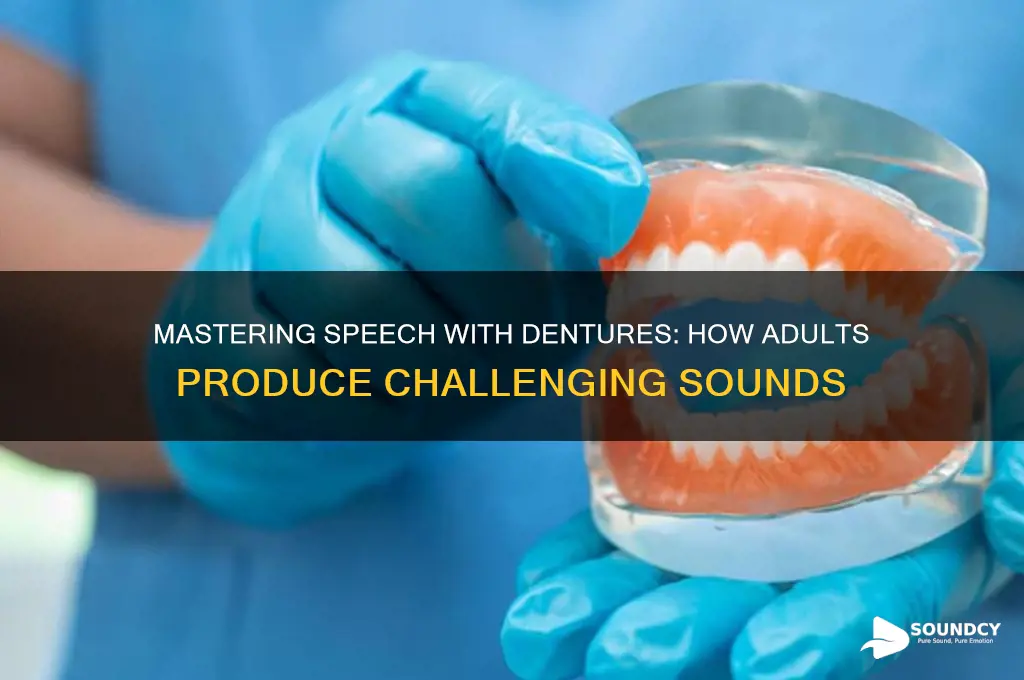 how does an adult with dentures produce certain sounds