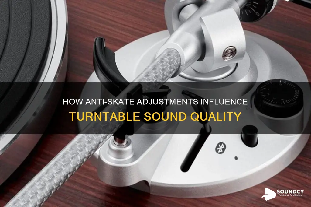 how does anti skate affect sound