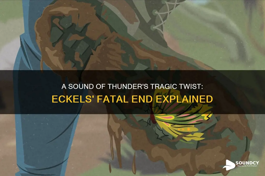 how does eckels die in a sound of thunder