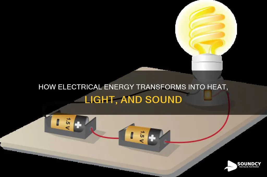 how does electrical energy form into heat light sound