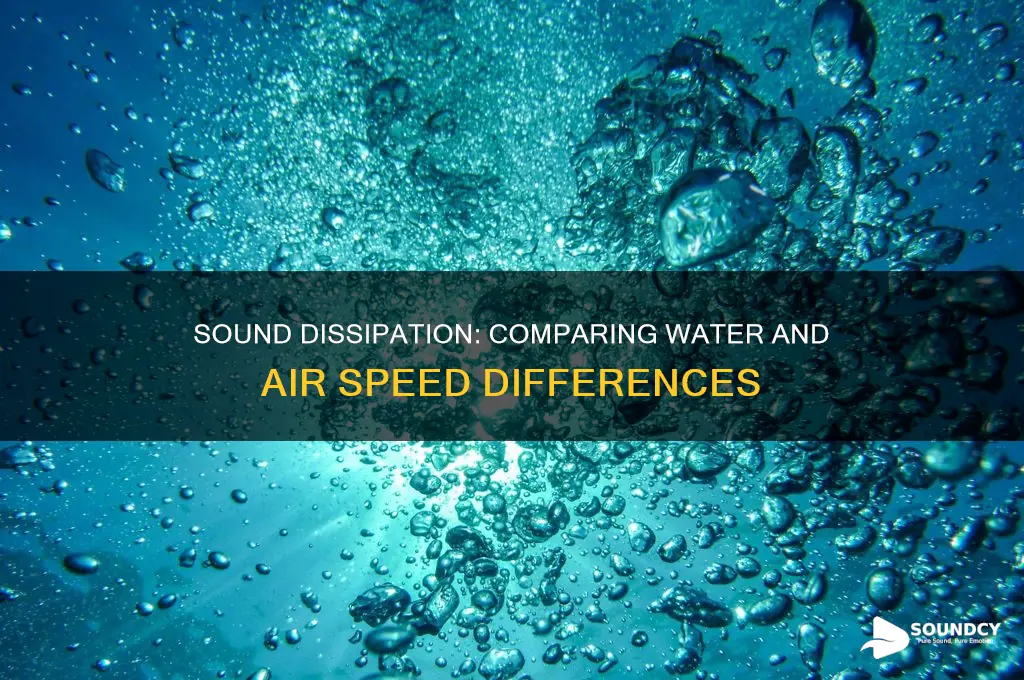 how fast does sound dissapate in water vs air