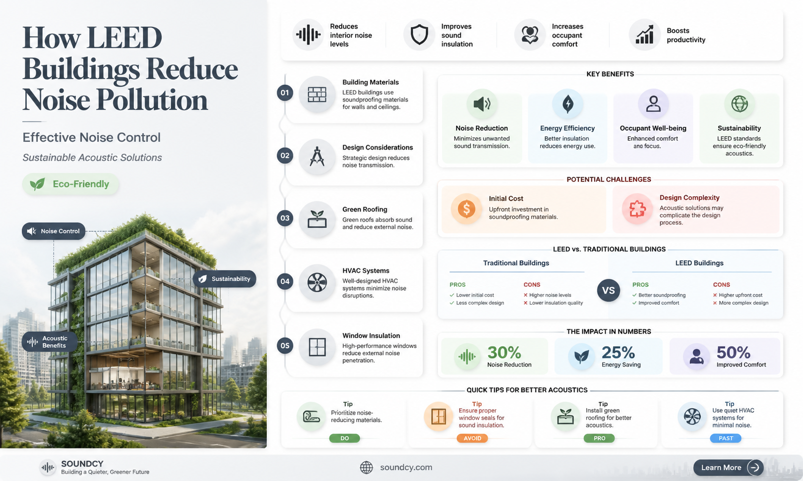 are leed buildings more sound proof