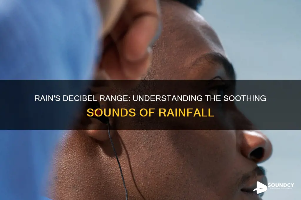 how many decibels is rain sound