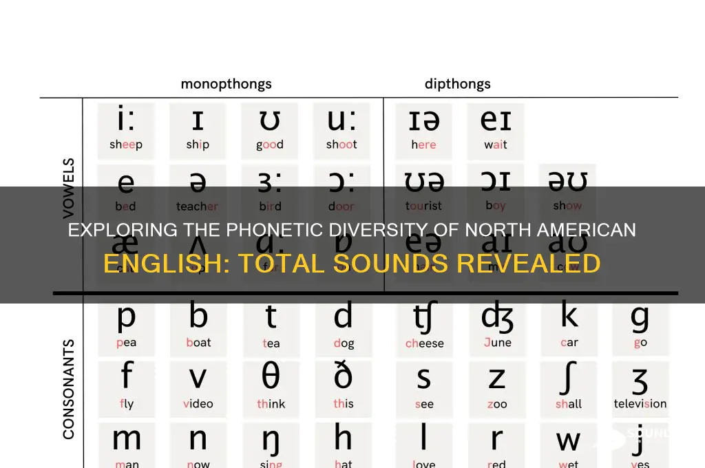 how many total sounds does north american english have