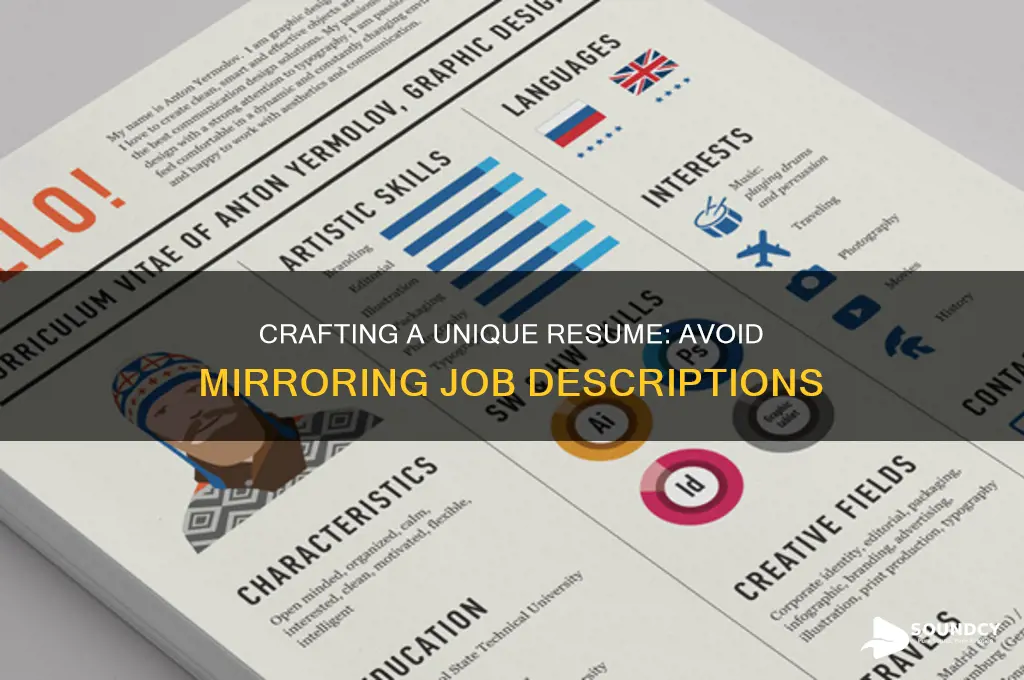how not to make resume sound like job description