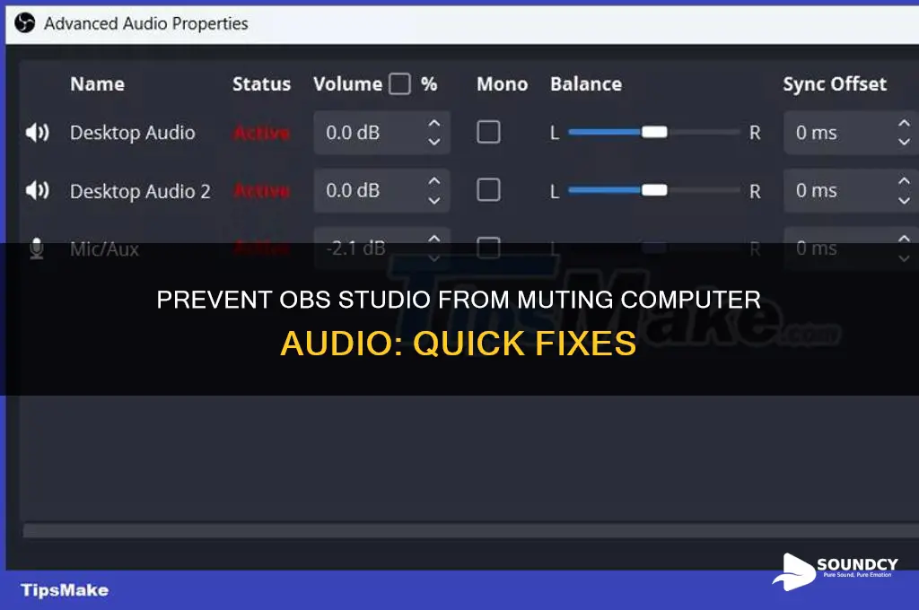 how o stop obs studeo from phading computer sound