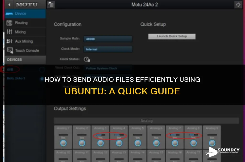 how send file sound with ubuntu