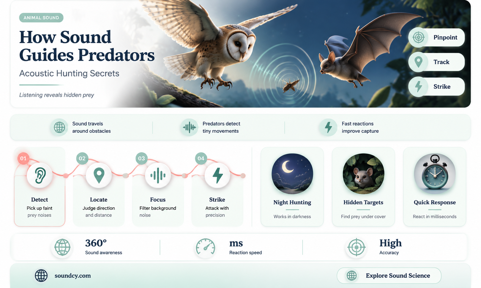 do any predators hunt with sound
