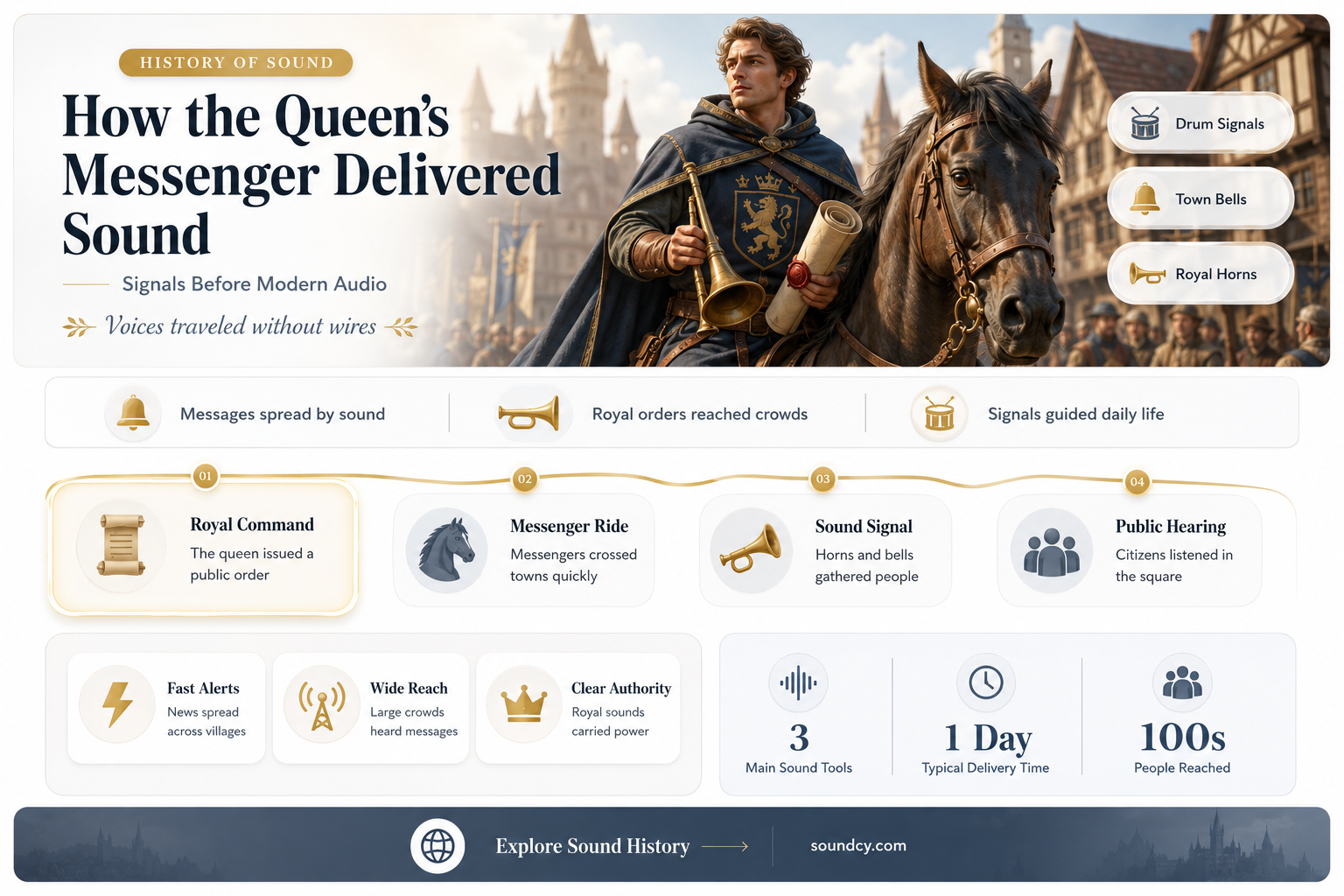 did the queens messenger have sound