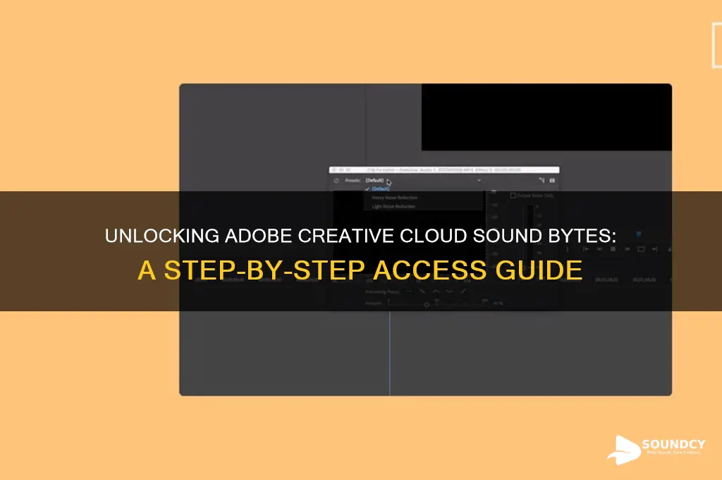 how to access sound bytes for adobe creative cloud