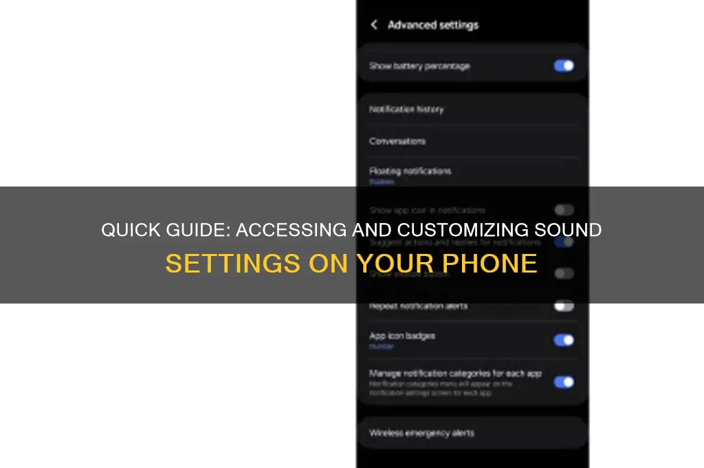 how to access the sound settings in my phone