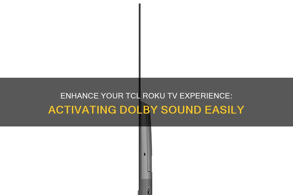 how to activate dolby sound in tcl roku tv