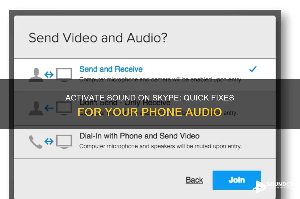 how to activate sound on my phone with skype