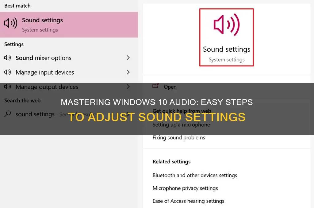 how to adjust sound in win10