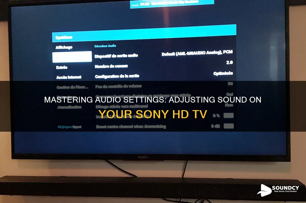 how to adjust sound on sony hd tv commercial