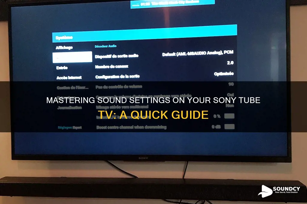 how to adjust sound settings on sonyo tube tv