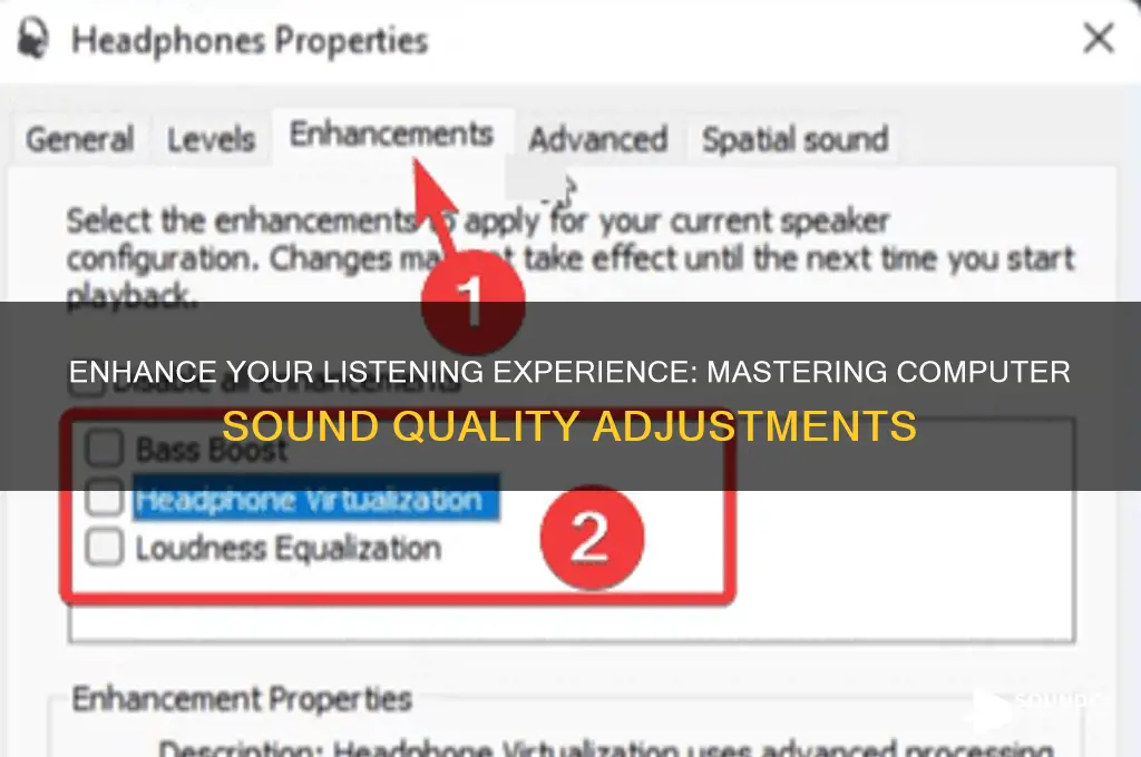 how to adjust the sound quality on my computer