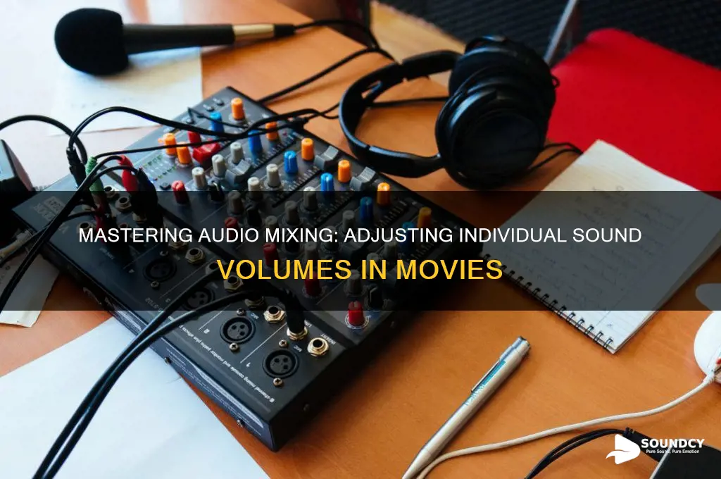 how to adjust volume on indiviual sound pieces movie