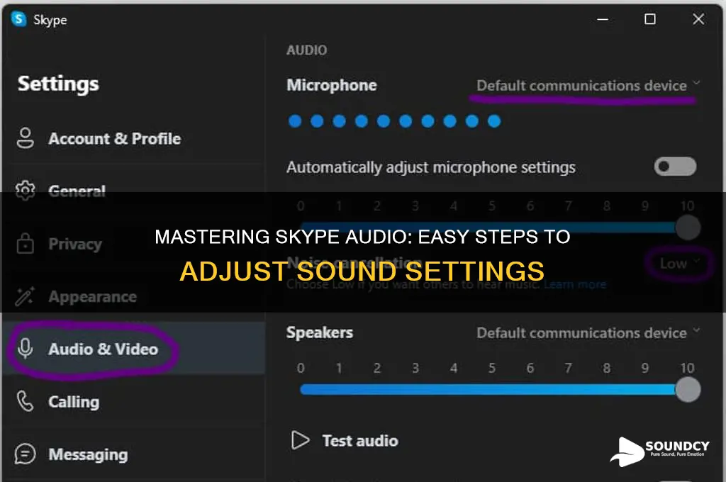 how to ajust sound in skype