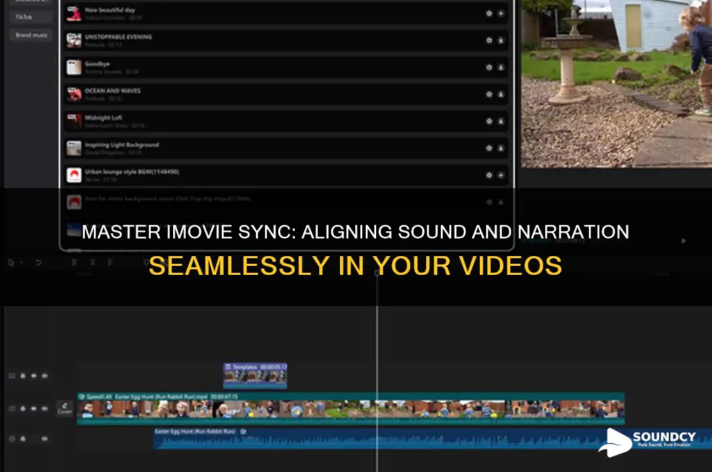 how to alllign the sound and narration in imove