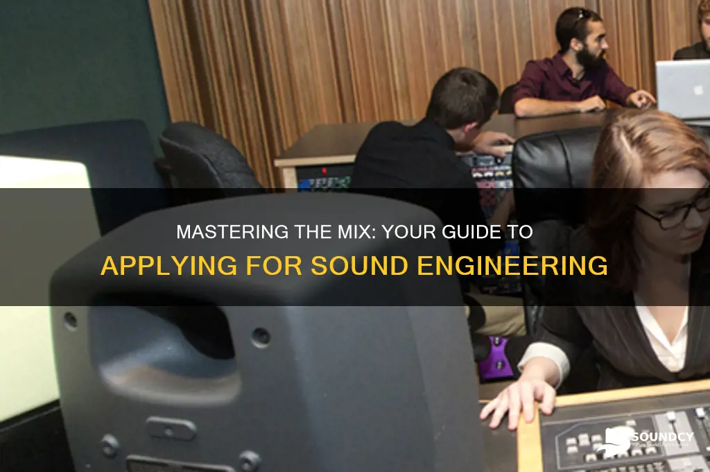 how to apply for sound engineering
