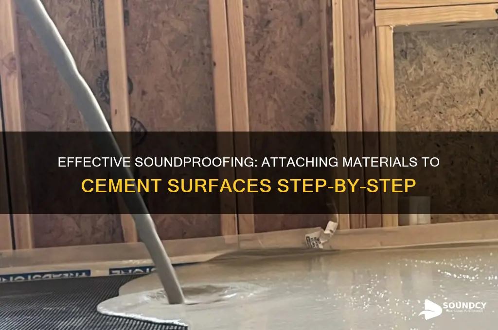 how to atta h sound proofing materila to cement