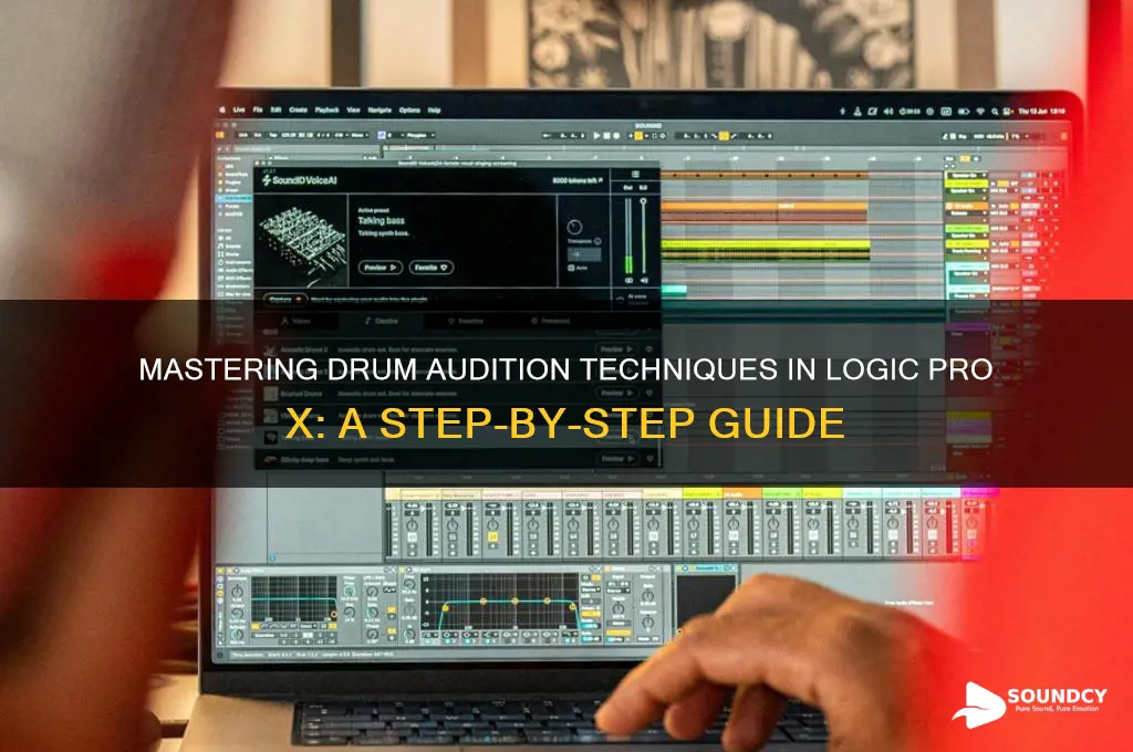 how to audition drum sounds in logic pro x