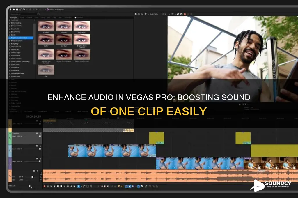 how to boost sound of one clip in vegas