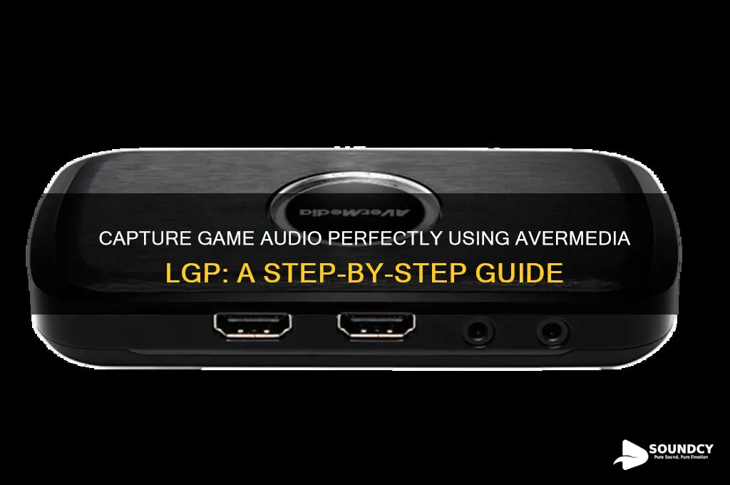 how to capture game sound with the avermedia lgp