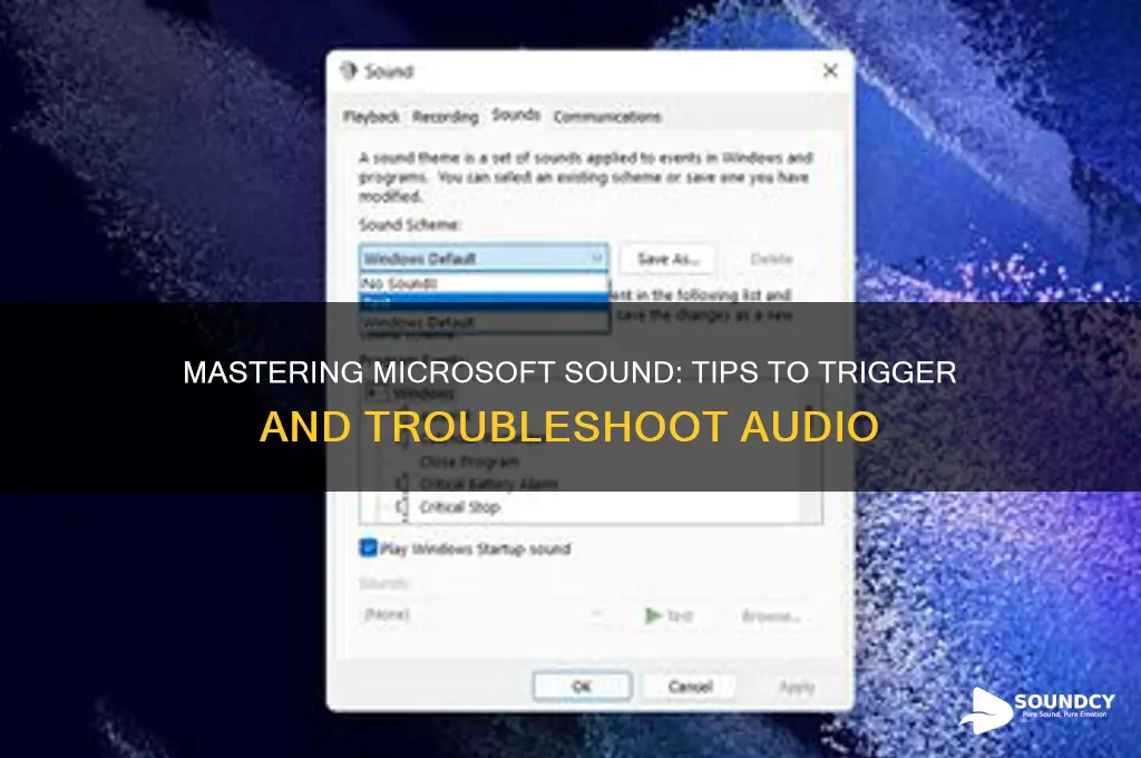 how to cause microsoft sound