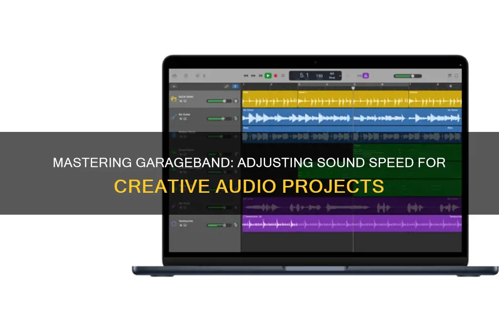 how to chanage speed of sound in garage bannd