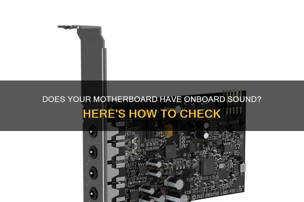 how to check if a motherboard has onboard sound