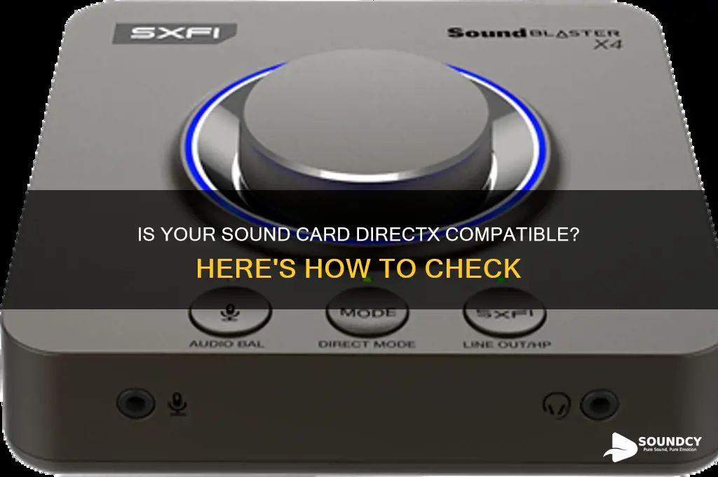 how to check if sound card is directx compatible