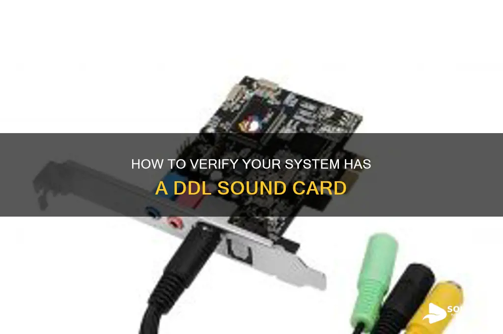 how to check if you have ddl sound card