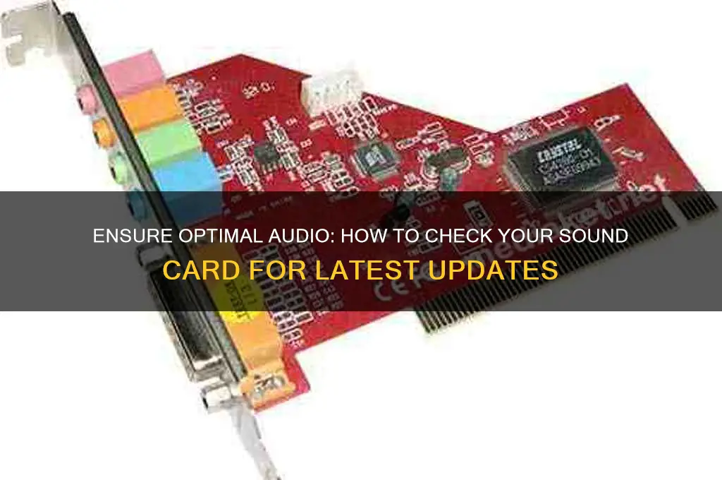 how to check my sound card for latest updates