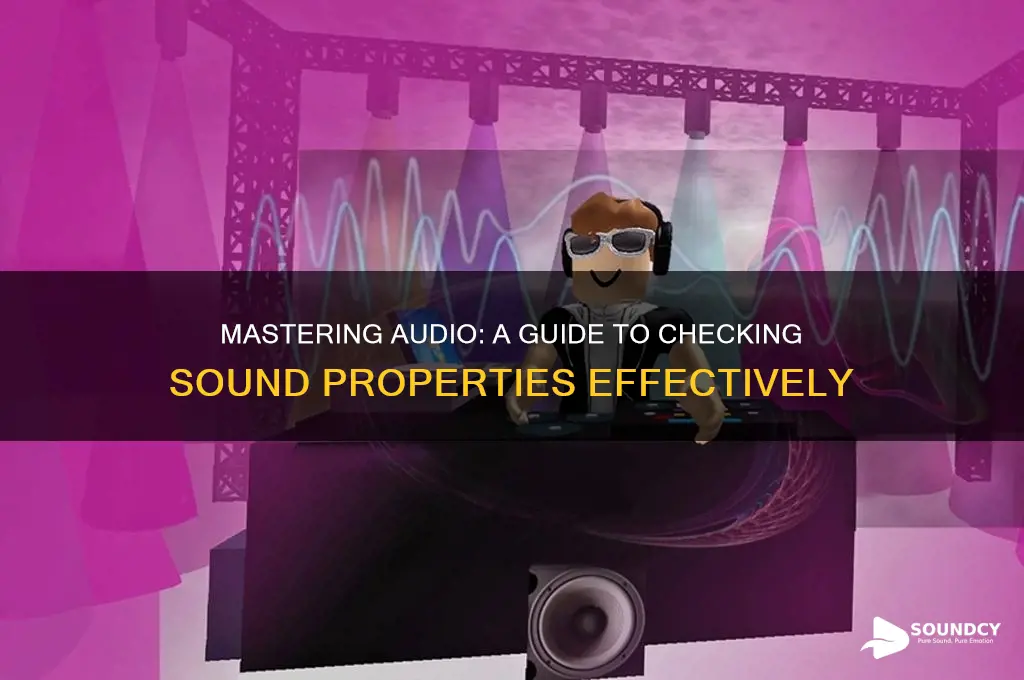 how to check sound properties