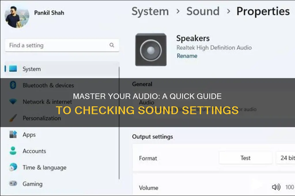 how to check sound setting