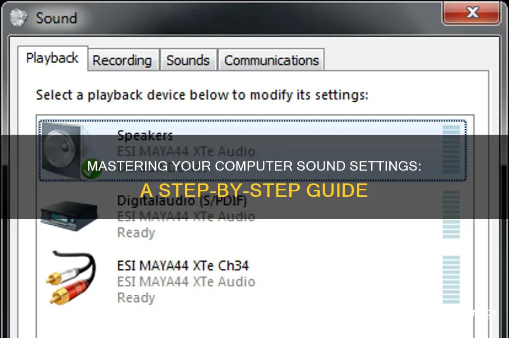 how to computer sound setting