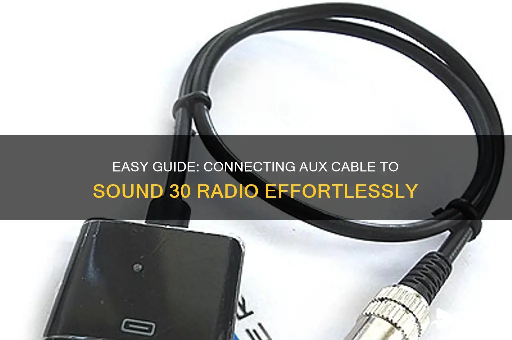 how to connect aux cable to sound 30 radio