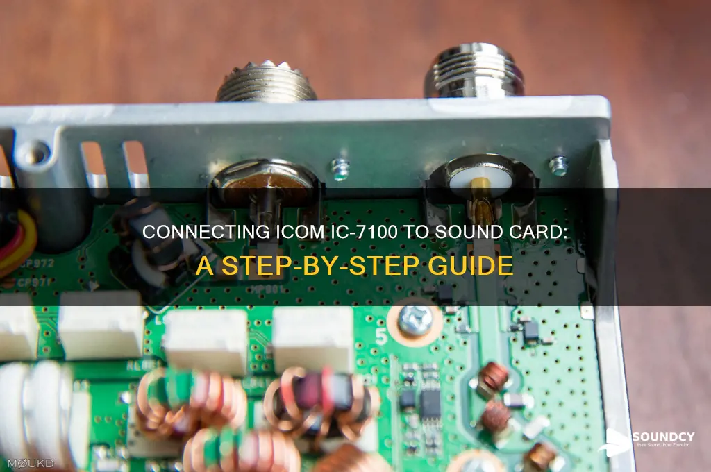 how to connect icom ic-7100 to sound card
