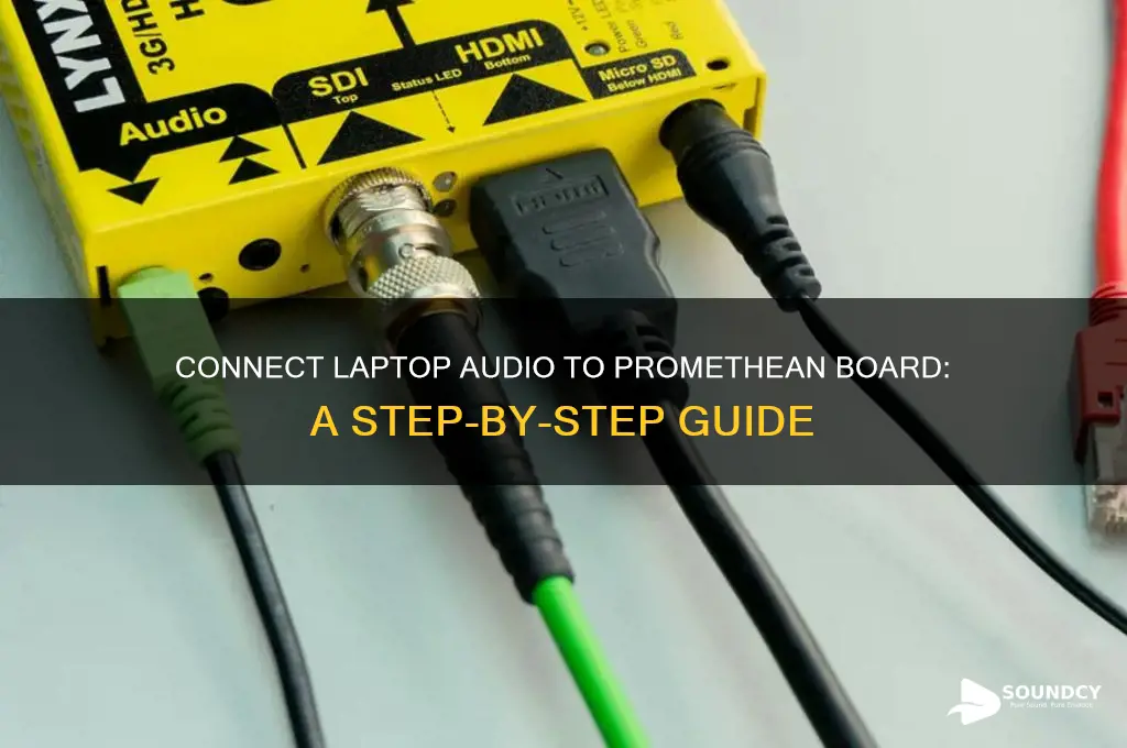 how to connect sound from laptop to promethean board