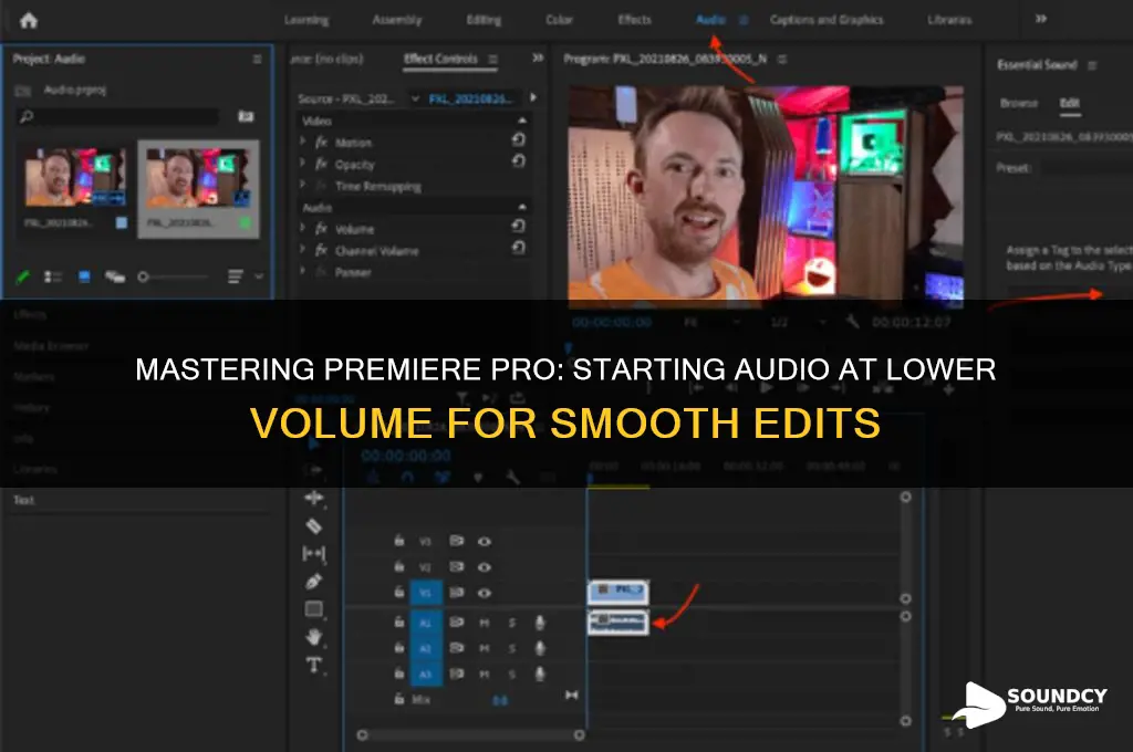 how to control sound volume on premiere beginning lower