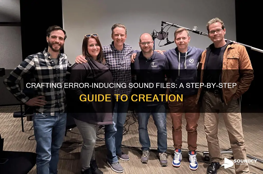 how to create a sound file with an error