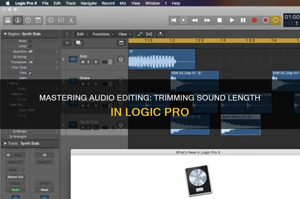 how to cut off length of sound in logic