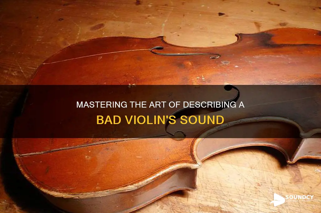 how to describe the sound of a bad violing