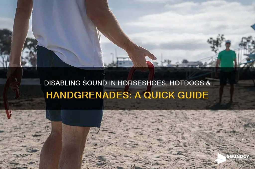 how to disabe sound in horseshoes hotdogs and handgrenades