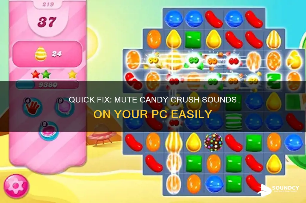 how to disable candy crush sound on a pc