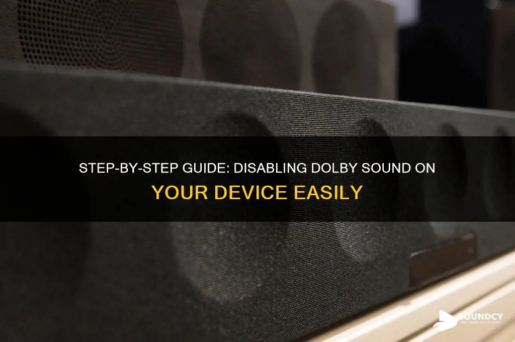 how to disable dolby sound